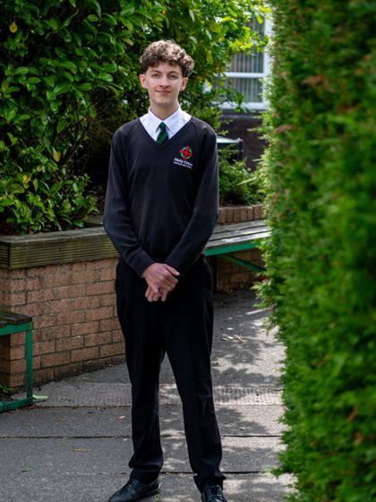 Clayton in his Holy Cross uniform